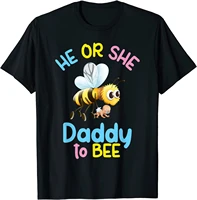 mens funny daddy gender reveal he or she dad to bee t shirt