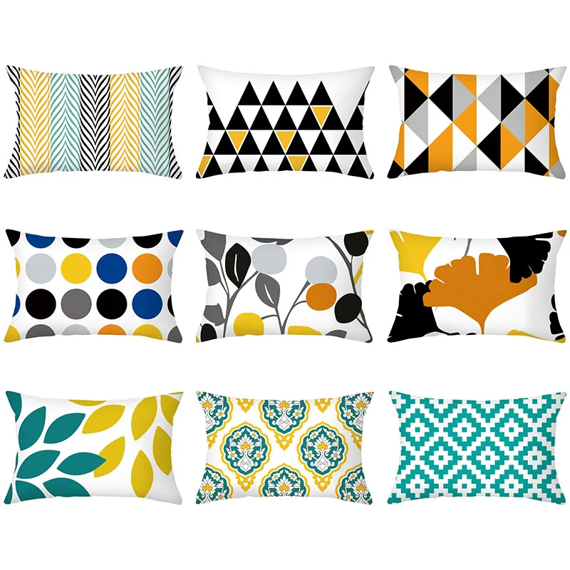 

Geometric Pillowcase Decorative Throw Pillows Sofa Cushion Color Striped Cushion Cover 30X50 Nordic Style Polyester Pillow Cover