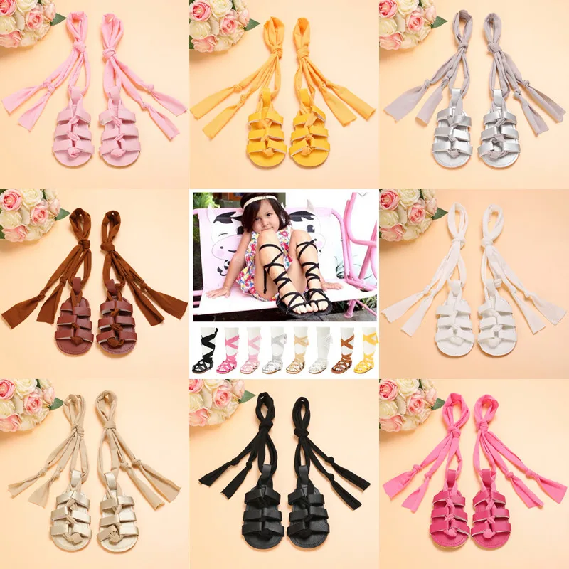 

High-top Multi Color Summer Fashion Baby Shoes Lace Up Soft Rubber Sole Roman Baby Girl Sandals Infant Gladiator Sandals 0-18M
