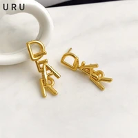 s925 needle high quality brass metal drop earrings personality design for women hanging dangle earrings modern jewelry