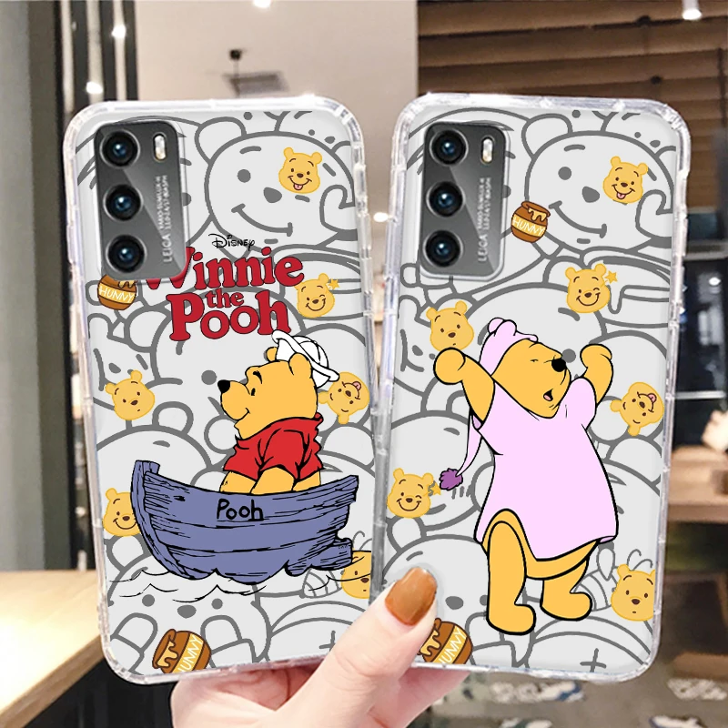 

Disney Winnie Pooh Cute Transparent Phone Case For Huawei P50 P40 P30 P20 Lite P Smart Z Pro Plus 2019 2021