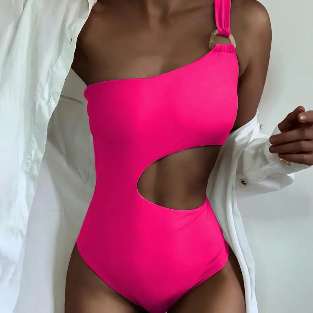 

Купальник сексуальный купальный костюм Цельный с открытыми плечами популярный однотонный ажурный бикини