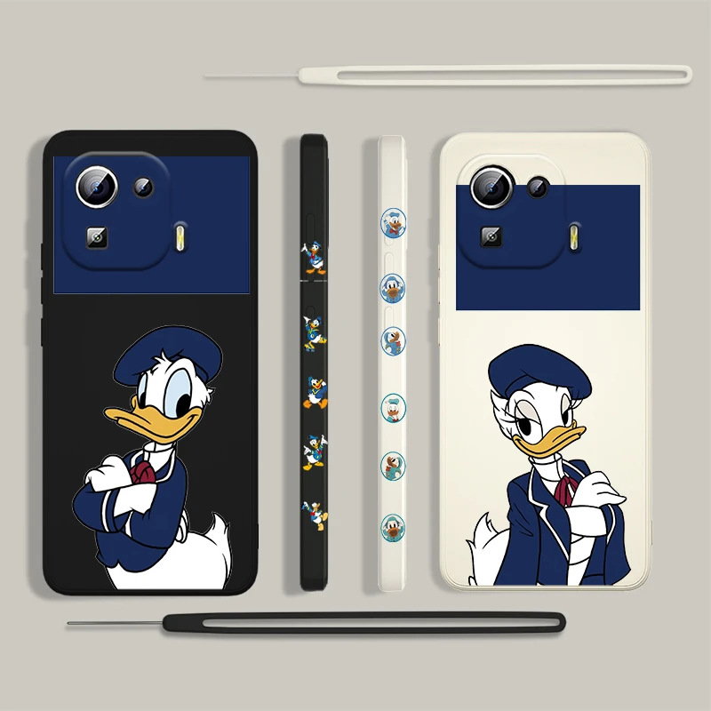 

Anime Donald Cute Daisy Phone Case For Xiaomi MI 12 11i 11 11T 10 10T 10S 9 SE 4G Lite Pro Ultra Liquid Left Rope Silicone Cover