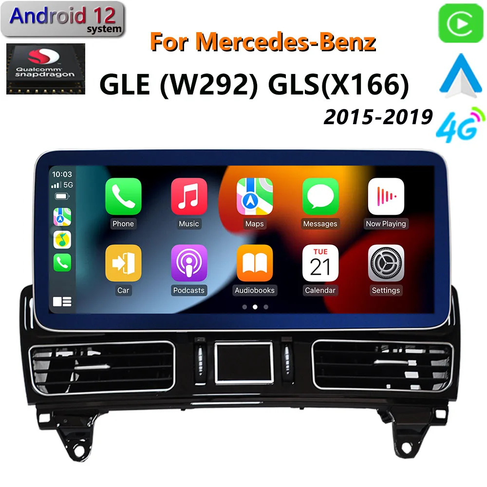 

Автомобильный мультимедийный плеер Qualcomm, для Mercedes Benz Android 12 GLE W292 GLS 400 CarPlay, радио, GPS-навигация, 2015-2019, IPS экран