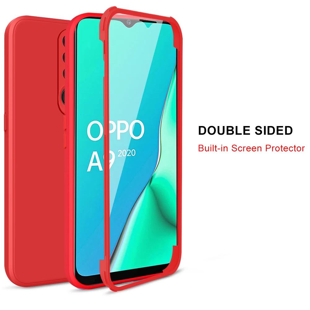 360 ° бамперы чехол на весь корпус для OPPO A5 A9 2020 A15S A16S A92S A54 A32 A33 A53S Reno 4Z Realme 8 Pro полное