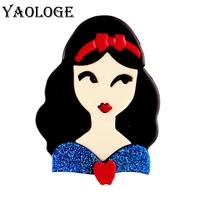 yaologe 2022 new black acrylic long hair lady brooches for women wear bowknot gril party casual badge brooch pin gifts