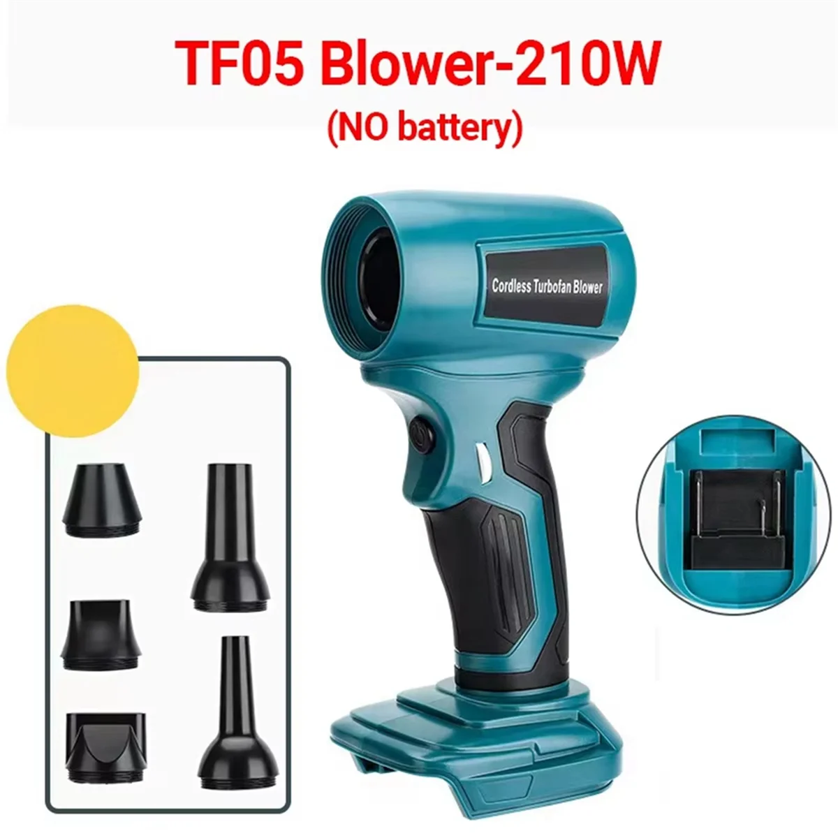 Фото AA98 Mini Jet Blower Портативный Violent Turbo Fan для литий-ионной батареи 18 В Беспроводной ручной вентилятор №2