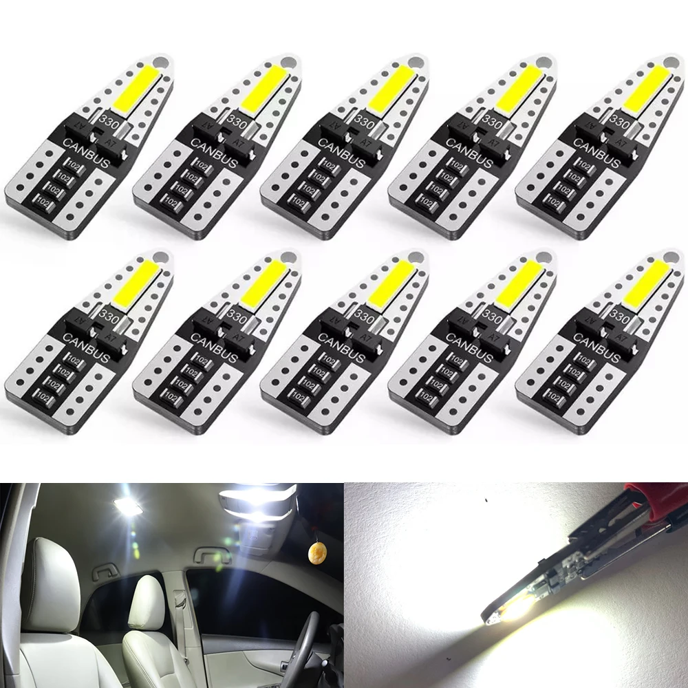 10pcs W5W T10 LED Bulbs Canbus For Car Parking Position Lights Interior Light For BMW VW Mercedes Audi A3 8P A4 6B BMW E60 E90