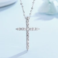 fashion accessories sterling silver necklace womens collarbone cross pendant micro set zircon popular jewelry