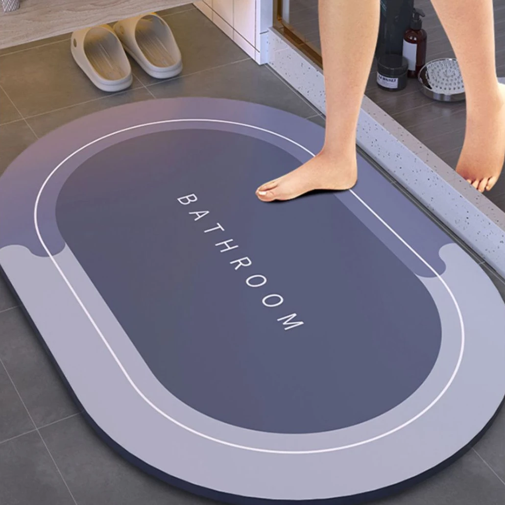 

Super Absorbent Shower Bath Mat Bathroom Anti-Slip Carpet Rug Simple Kitchen Entrance Soft Door Bathtub Side Bath Mat Home Decor