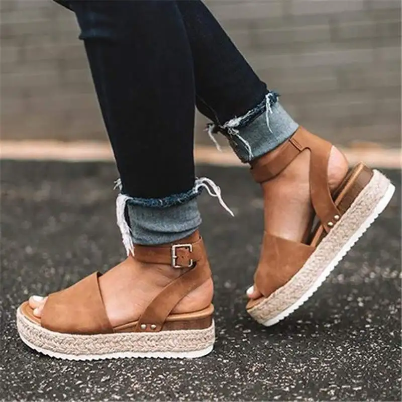 High Soles Women's Sandals 2023 Shock Absorber Orthopedic Slipper Size 3 Shoes For Women Heels Women's Leather Sandals Tennis