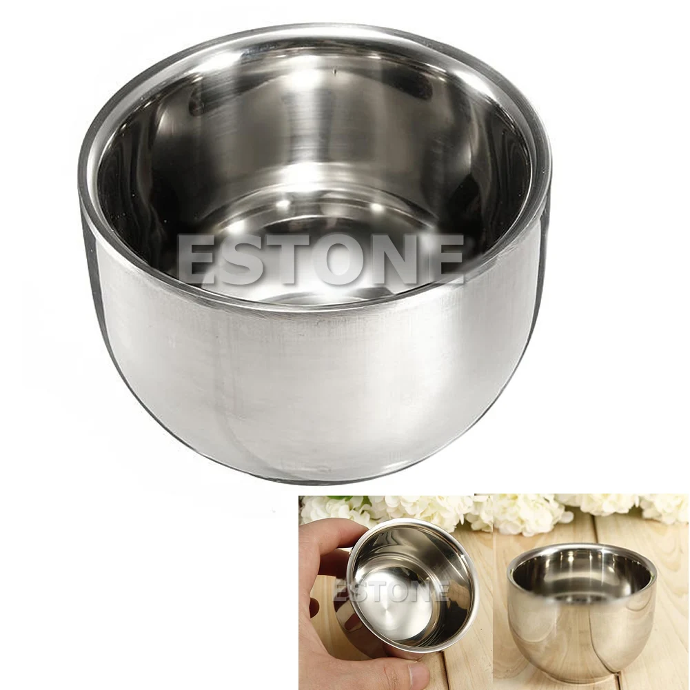 

New Stainless Steel Metal Shaving Shave Brush Mug Bowl Cup 7.2cm