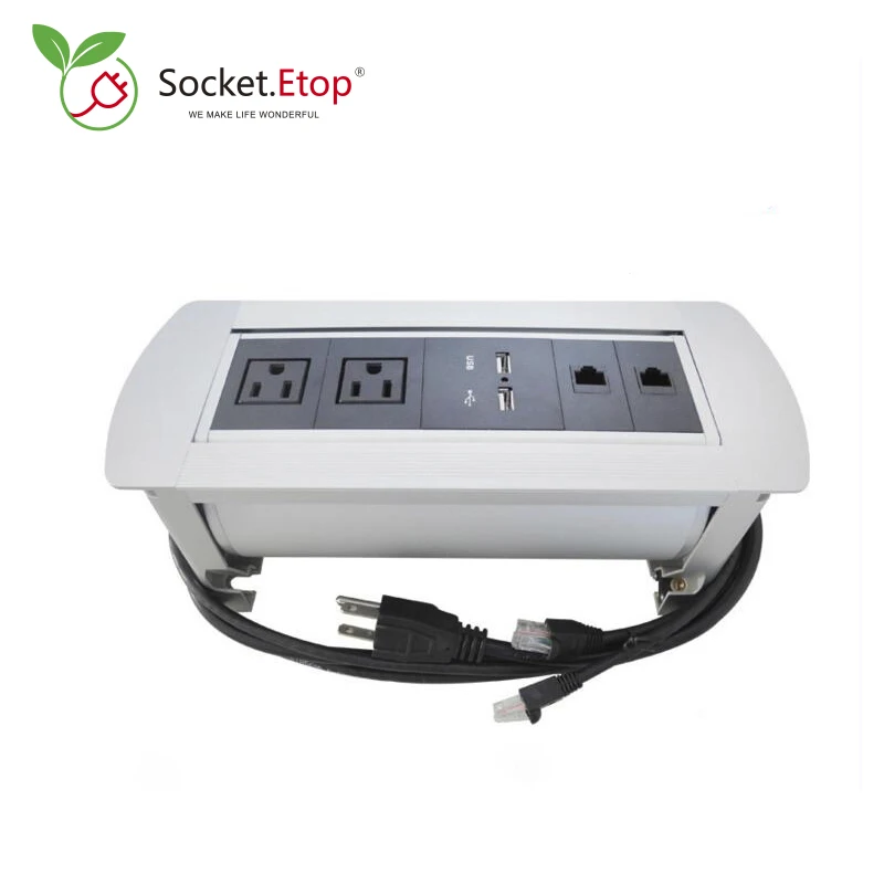 Electric Flipping Socket Manual Rotation 180 Degree Countert