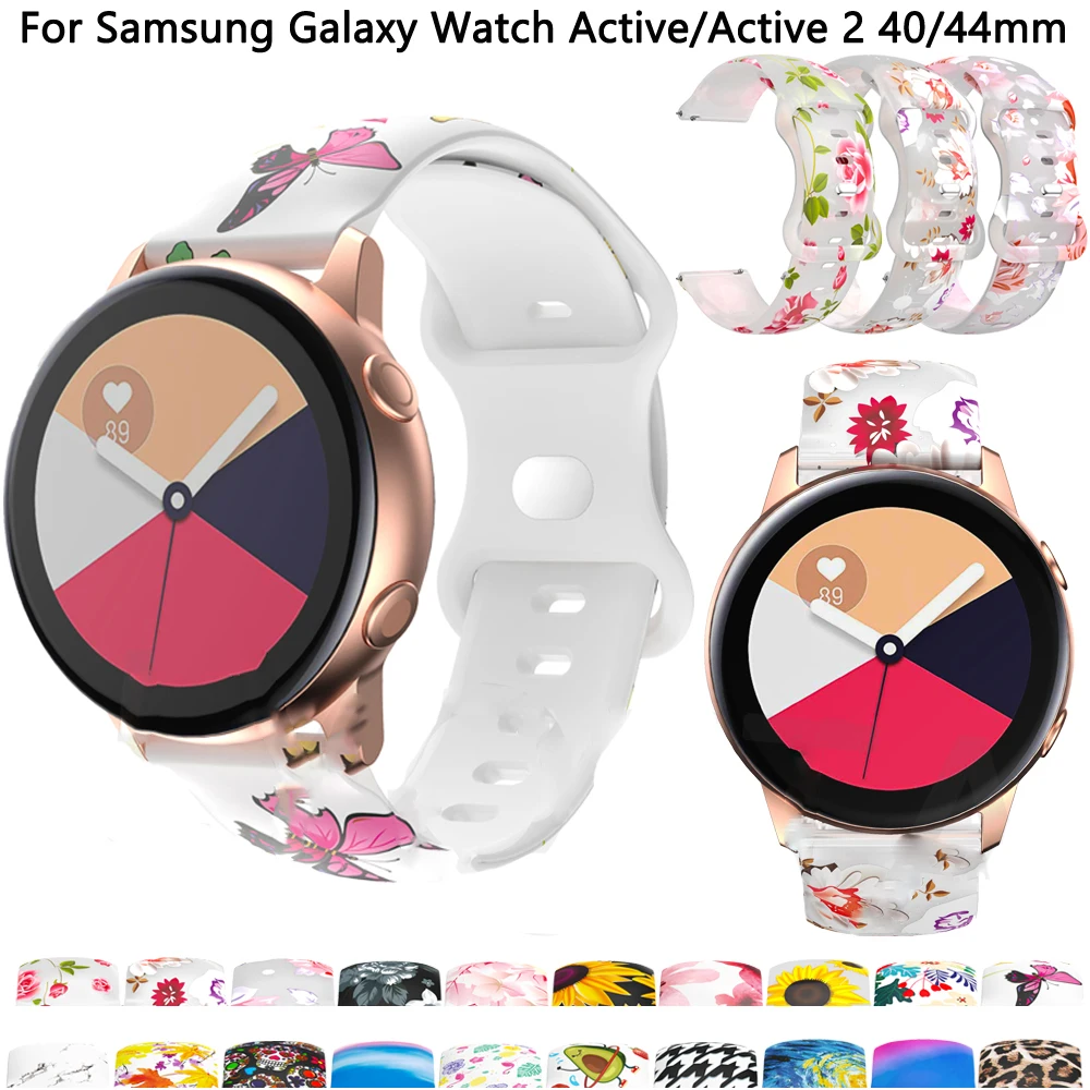 

Ремешок силиконовый для наручных часов, классический браслет для Samsung Galaxy Watch 4 Active 2 40 44 мм 3 41 мм 42 46 мм, 20 мм