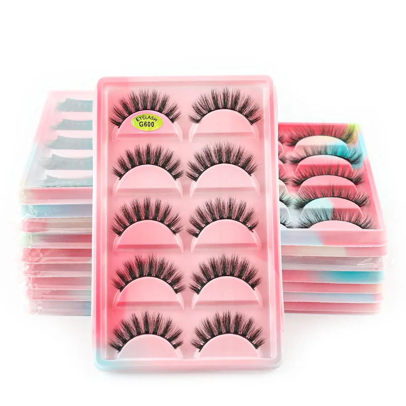 

wholesale 2/50/100 boxes mink eyelashes false eyelashes 3D natural Faux Eyelashes Soft Eyelash Extension Makeup G600