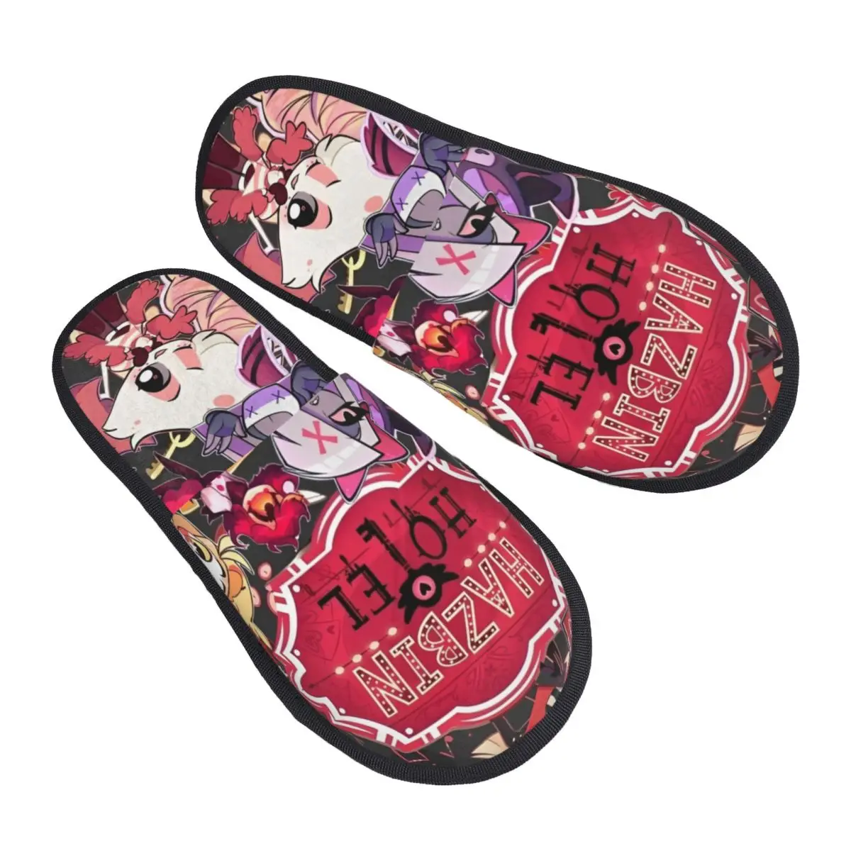Зимние домашние тапочки H-HazbinHotels Merch меховые шлепанцы для гостиной музыкальные