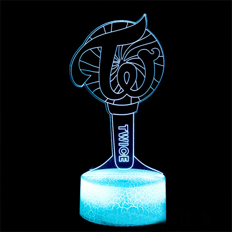 Kpop Star Team Twice Logo Fans 3d Led Lamp For Bedroom Mange Avatar Night Lights Children's Room Decor Kid Birthday Gift