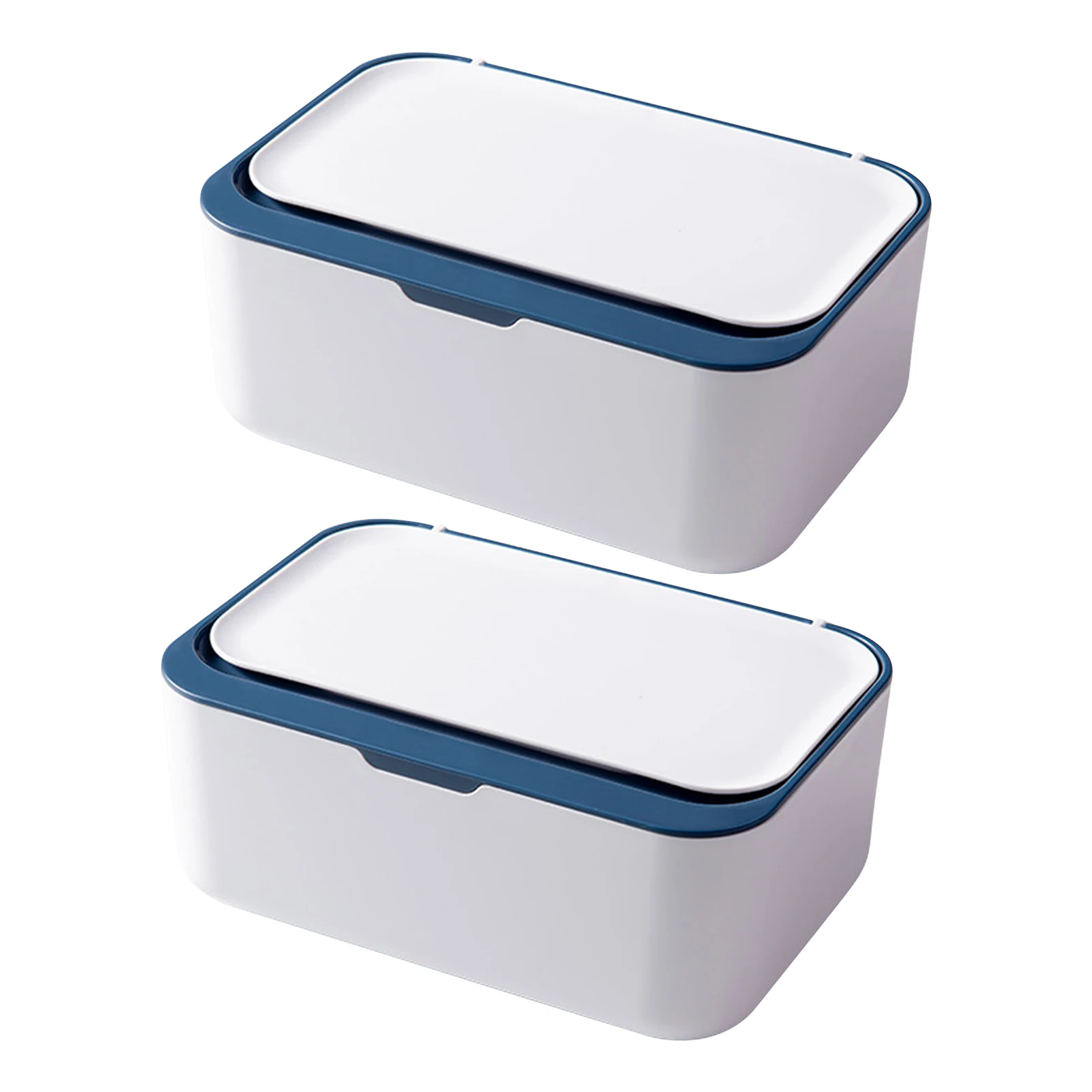 

2pcs Kids Adults Refillable Wipe Dispenser Non-Slip With Lid Home Keep Fresh Storage Box Office Dry Wet Tissue Organiser Holder