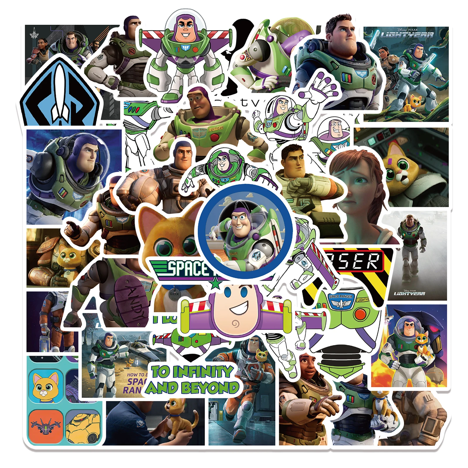 

50pcs Disney Toy Story Character Buzz Lightyear Cartoon Stickers Anime Decal Skateboard Phone Laptop Waterproof Sticker