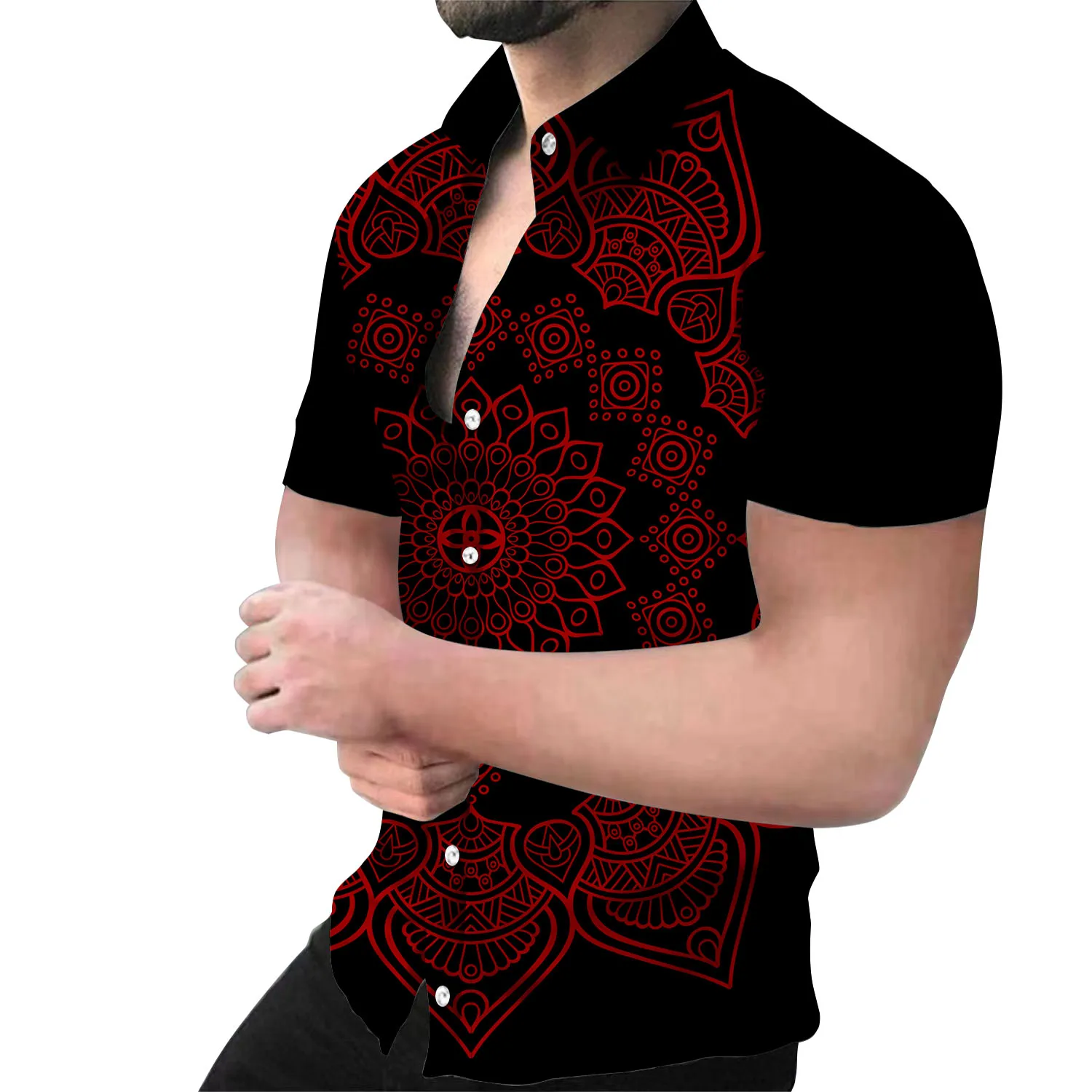 Men Fashion and Casual Short Sleeve Printed Shirt