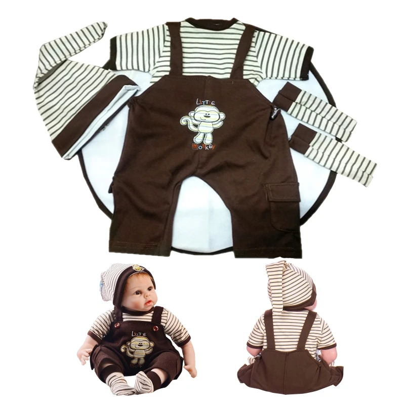 

5Pcs Reborn Baby Costume Overalls T-shirt Mat Socks for 22-23inch Dolls Kids Christmas New Year Gift