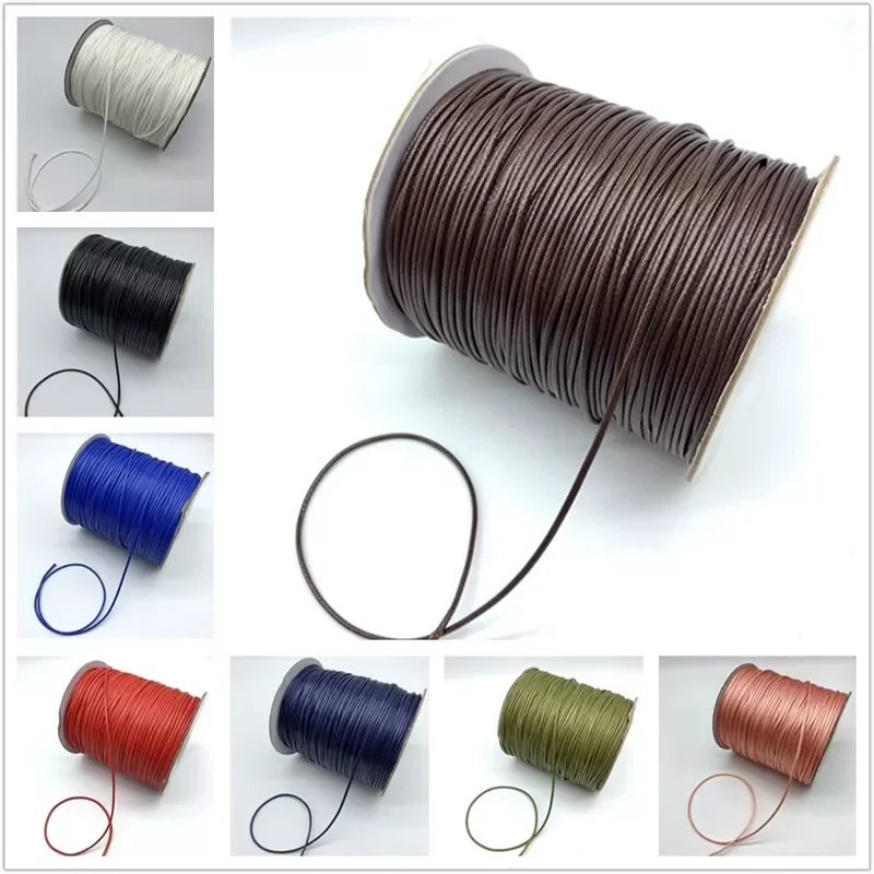 

0.5/0.8/1.0/1.5/2.0mm Waxed Cotton Cord Waxed Thread Cord String Strap Necklace Rope For Jewelry Making For Shamballa Bracelet