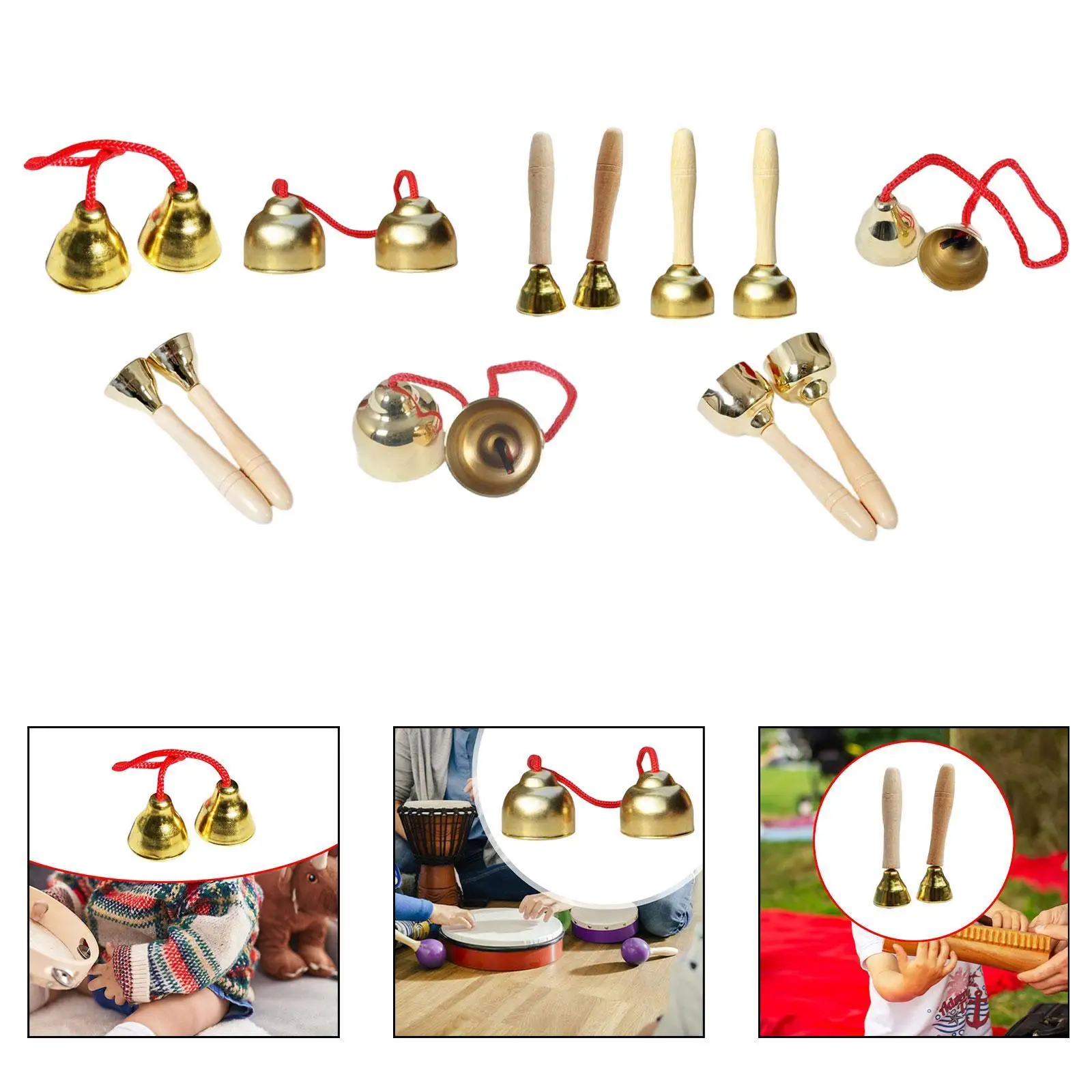 Набор металлических музыкальных колокольчиков 2 шт. перкуссионные колокольчики