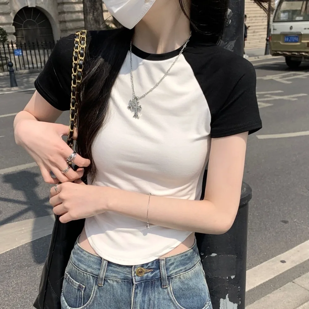 Модная летняя футболка с короткими рукавами студенческая модная тонкая