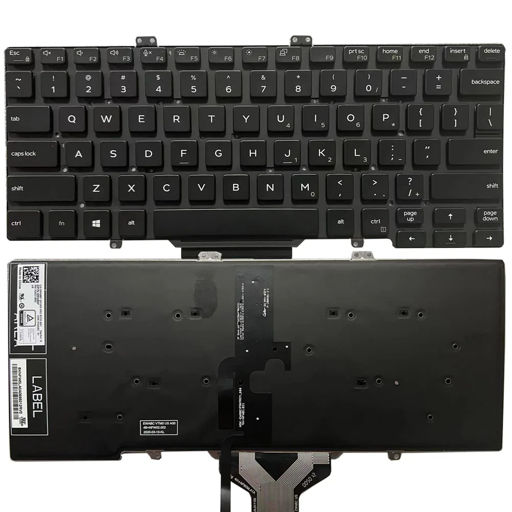 

New Backlit US Keyboard For Dell Latitude 5400 5401 5410 5411 7400 7410 0RN86F English Black