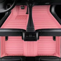Car Floor Mats Set For Ford Edge 2015-2019 Women Pink Grils Cute Waterproof Accessories Automovil Auto Interior Carpets