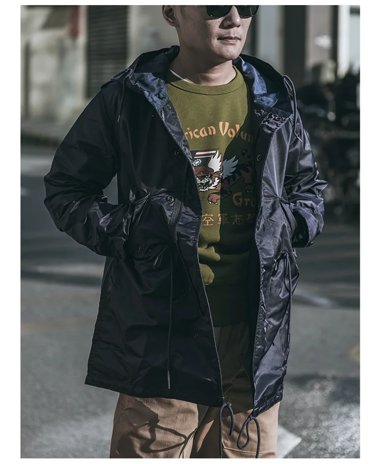 Куртка Amekaji M51 Мужская водонепроницаемая ветровка рыбий хвост в стиле ретро