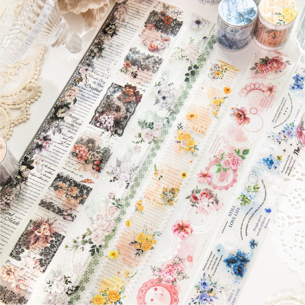 Journamm 40 Мм X 2 М Цветочный Декор ПЭТ Материал DIY Скрапбукинг Коллаж Офисные