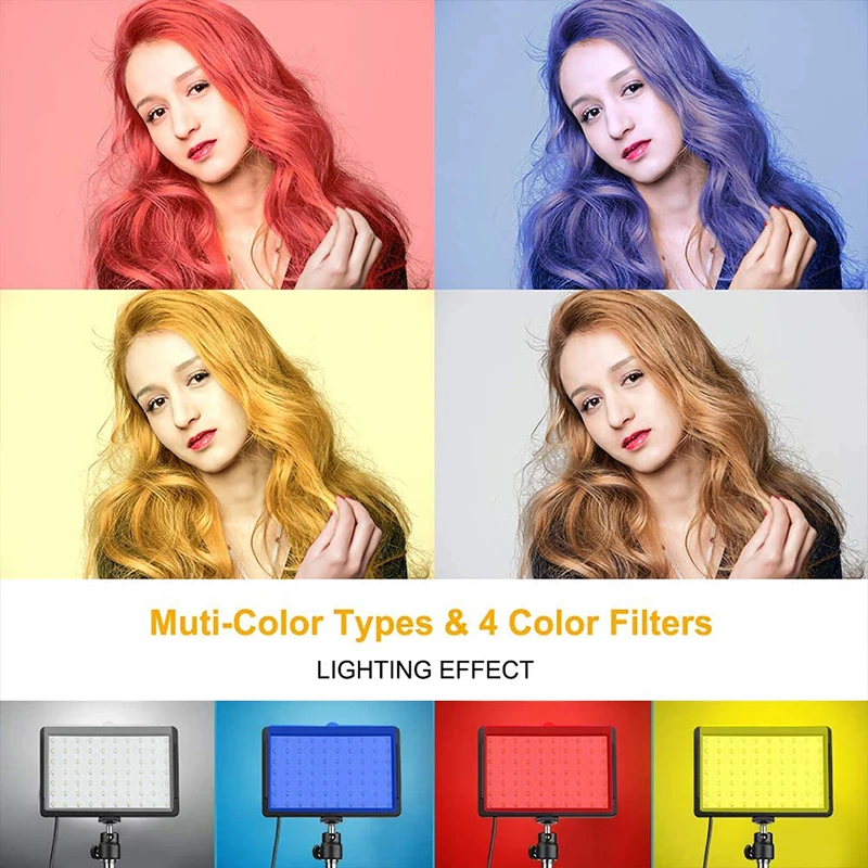 LED Photography Video Light USB Live Conference Studio Kit with Tripod Stand RGB Filter Lighting Floor Lamp |