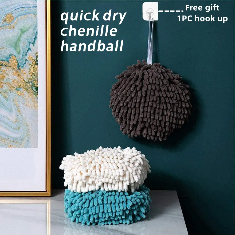 

Quick Dry Chenille Soft Hand Towel Ball Home Super Absorbent Eco-Friendly Wipe Cloth Kitchen Bathroom Microfiber Terry Towels
