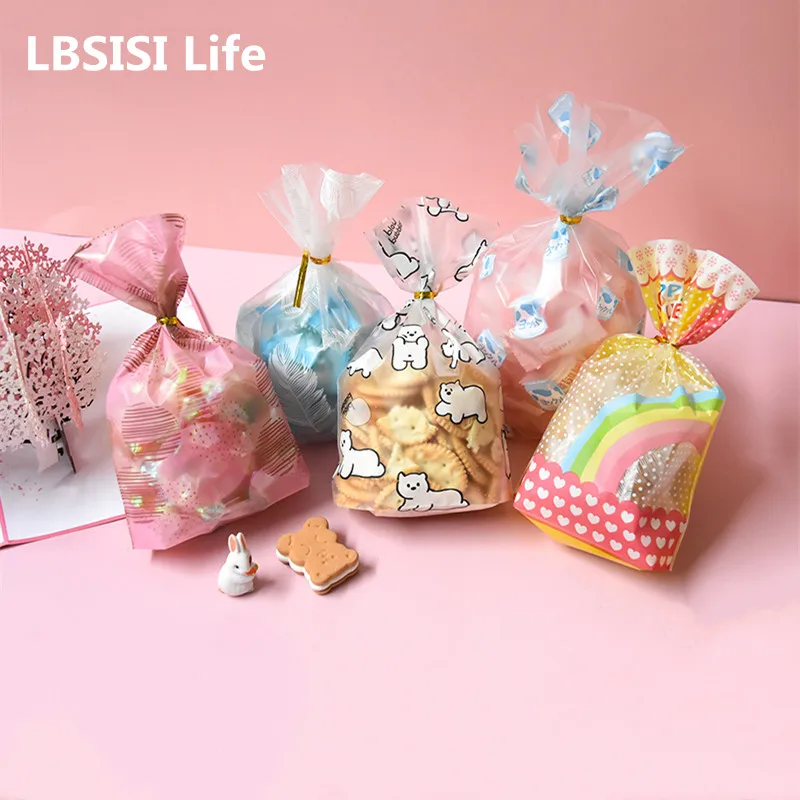 

Рождественский пластиковый пакет для конфет LBSISI Life, 200 шт., для печенья, попкорна, упаковочный пакет, украшение для свадьбы, дня рождения