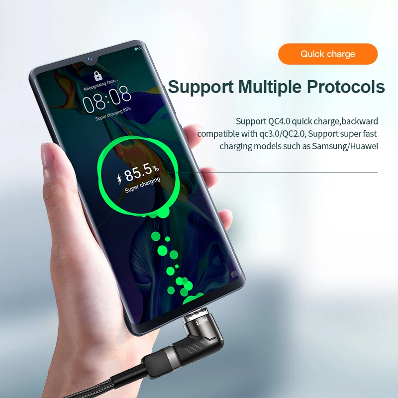 Магнитный USB-адаптер KUULAA 120 Вт Type-C для MacBook Pro USB-коннектор типа C зарядки Huawei |