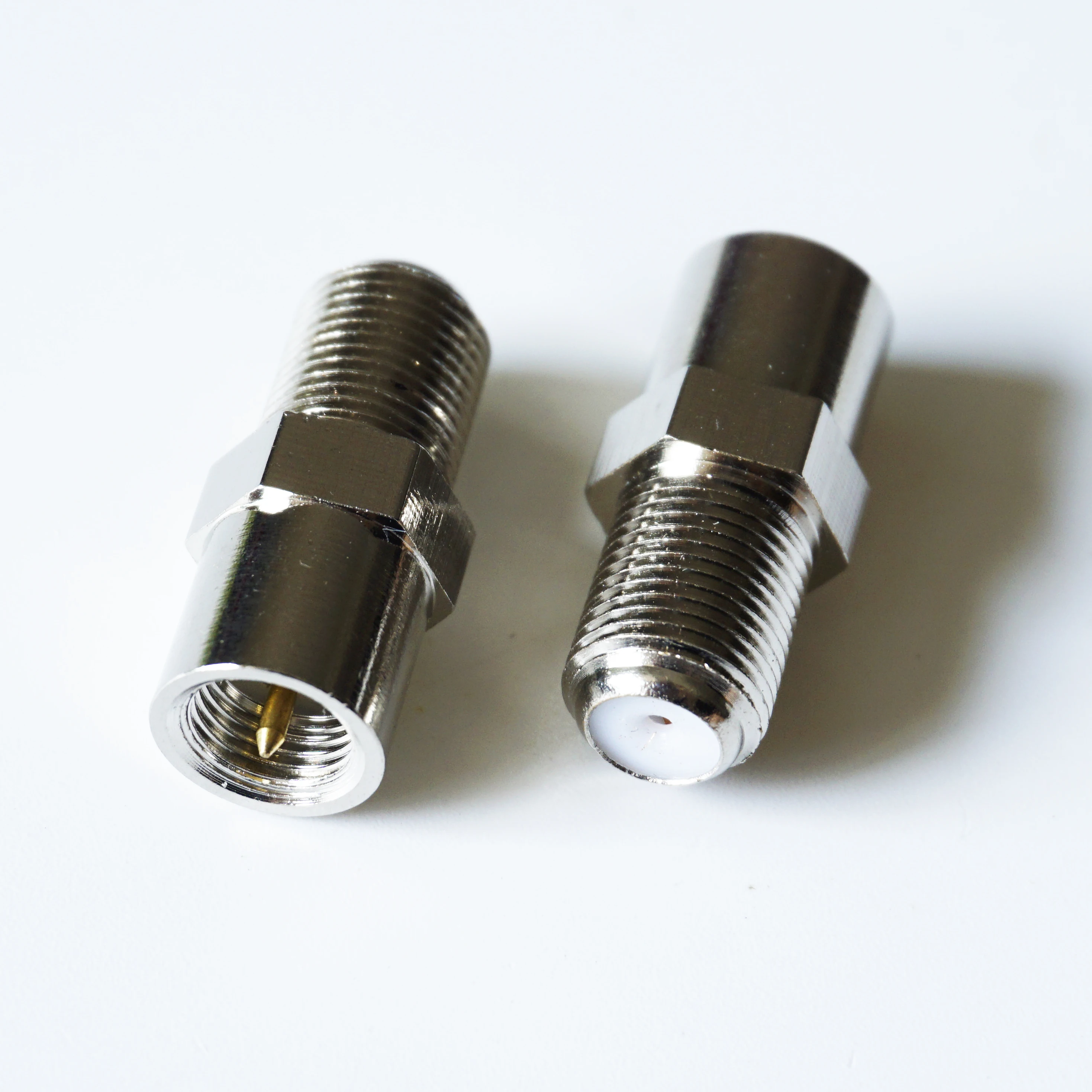 1X штекер F мама-FME никелированный латунный прямой коаксиальный M/F DVB-T ТВ антенна PAL