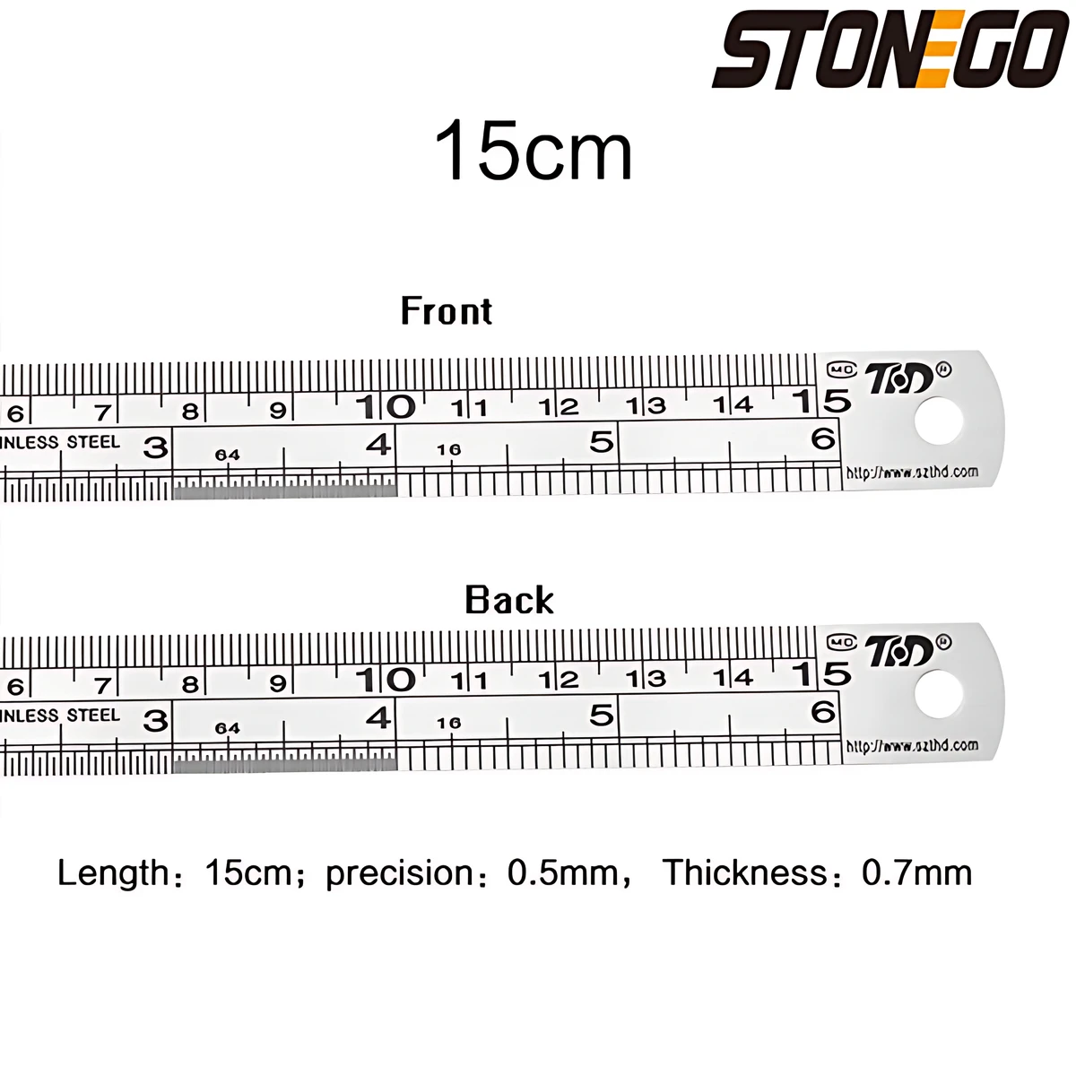 

STONEGO Линейка из нержавеющей стали 15-50 см