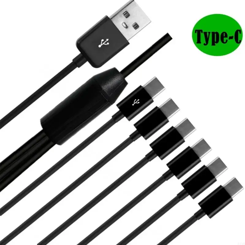 E1YB USB2.0 до USBC Type-C Зарядка кабеля одновременно заряжайте 6 устройств 0 5/1 5 м.