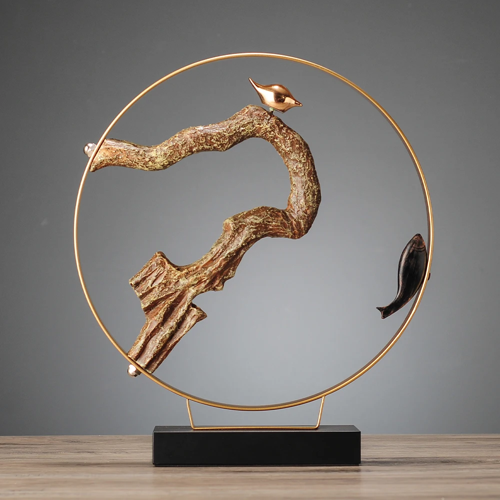 

New Chinese-style complex classical Chinese style coffee table table decorations Zen home family living room creative porch