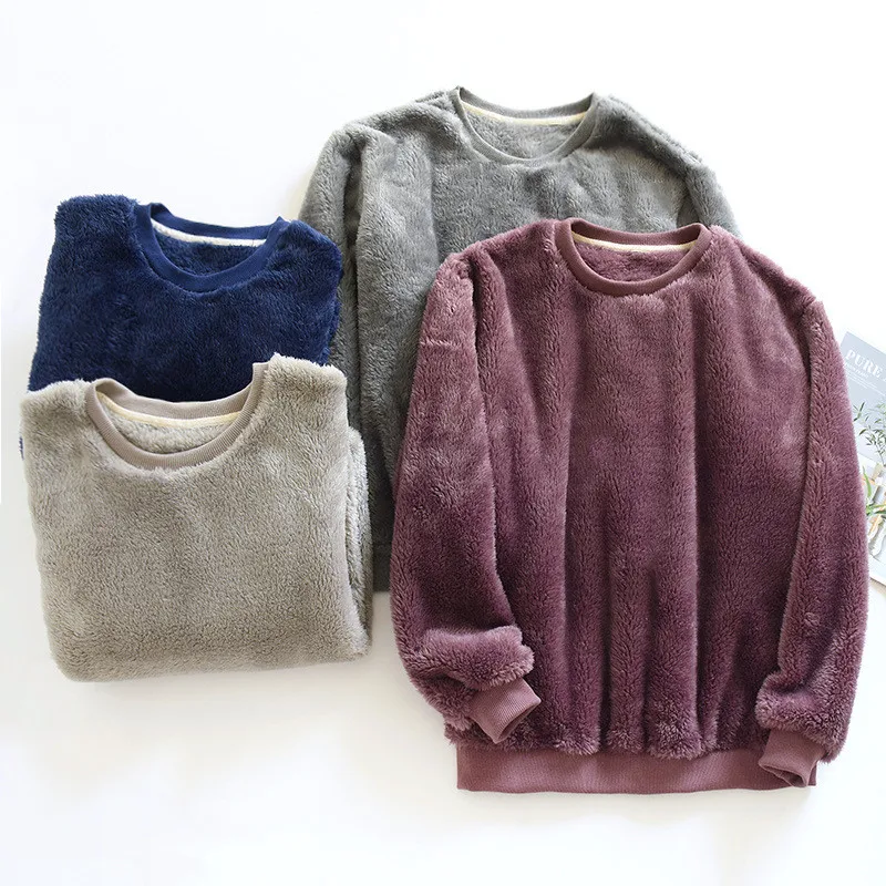 

Fdfklak Women Sleepwear Tops New Flannel Thicken Warm Pullover Sleep Shirt Winter One Piece Pajamas Nightwear Home Wear
