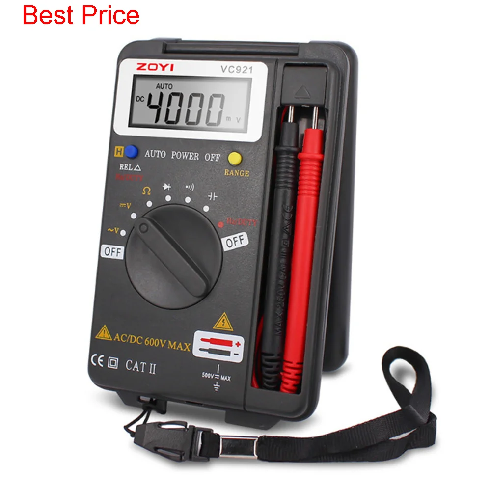 

10Pcs/lot Digital Multimeter ZOYI VC921 3 3/4 Personal Mini Digital Multimeter Handheld Pocket Capacitance Resistance Tester