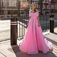 2022 elegant a line taffeta long prom dress floor length draped formal evening dresses simple pleat strapless party gown women