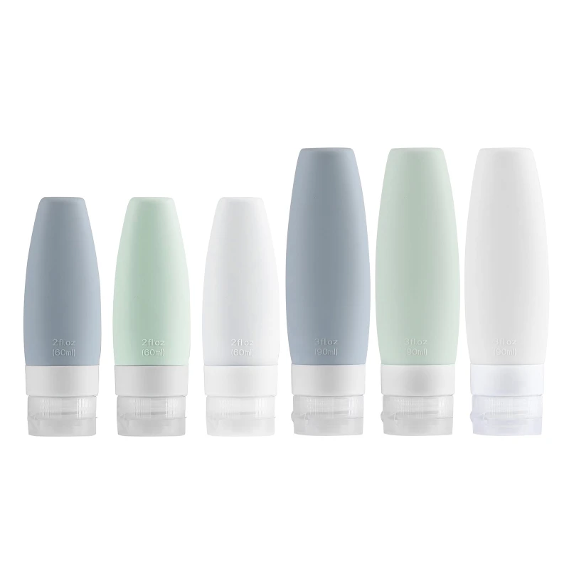 

Silicone Travel Bottles Containers Shampoo Tubes Kit Leak Proof Refillable