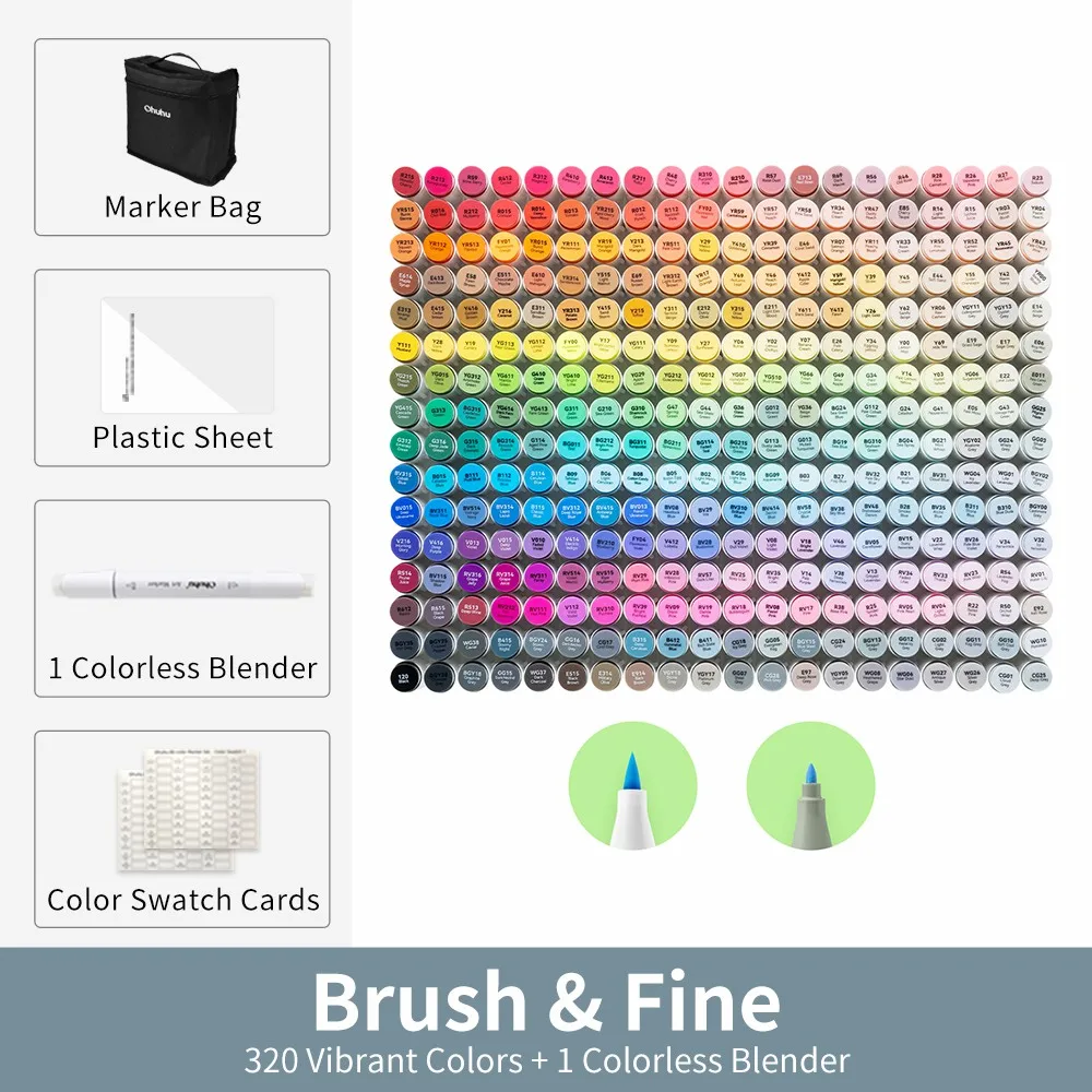 Маркеры Ohuhu Honolulu B 24-320 Colors