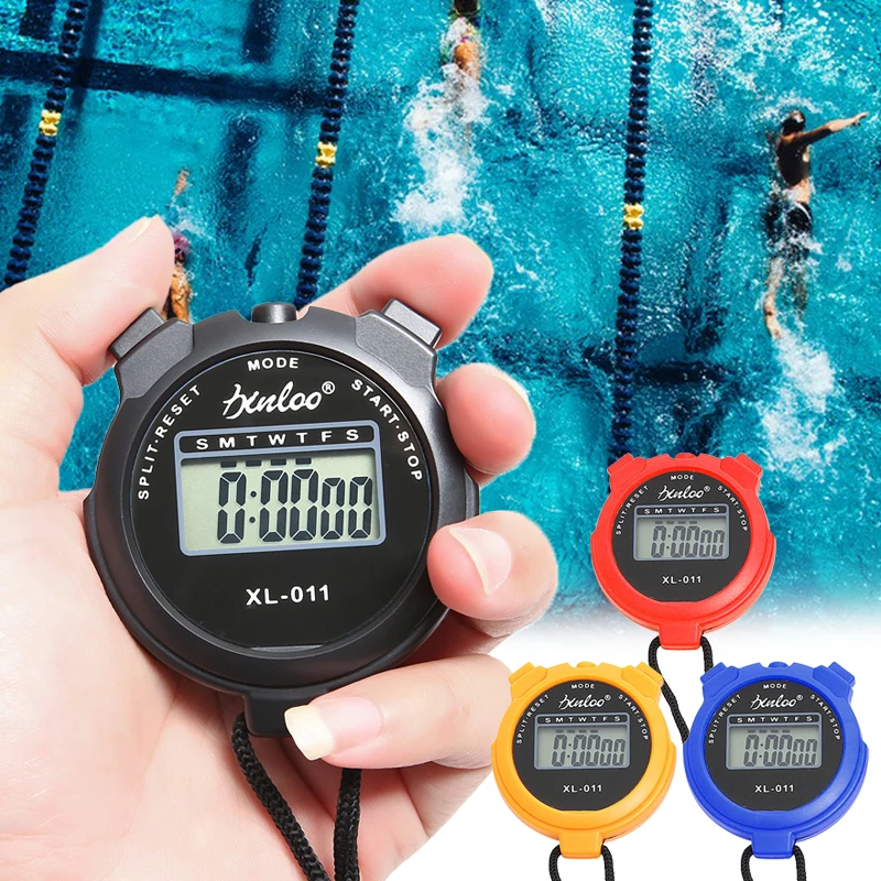 

Portable Handheld Sports Stop Watch Digital Display Fitness Timer Counter 4colors For Sports Stopwatch Chronograph