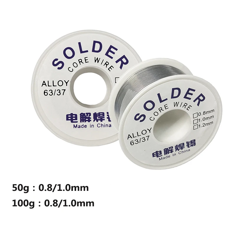 

50g/100g Welding Solder Wire High Purity Low Fusion Spot 0.8/1.0MM Rosin Soldering Wire Roll No-clean Tin Welding Circuit Repair