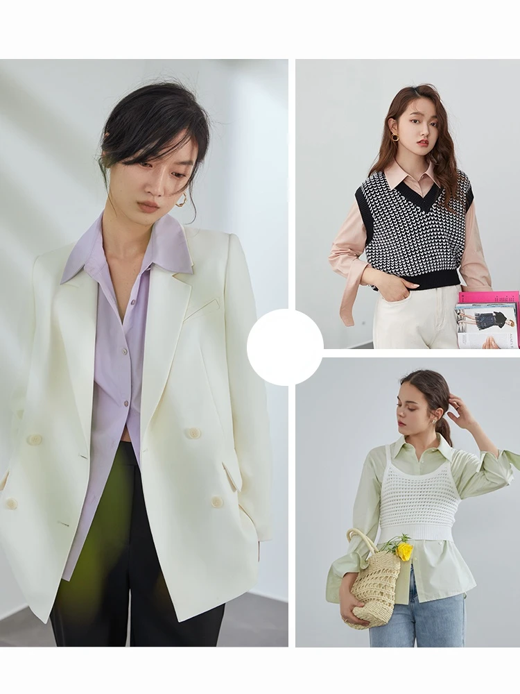 Женская офисная блузка на пуговицах с длинным рукавом | одежда