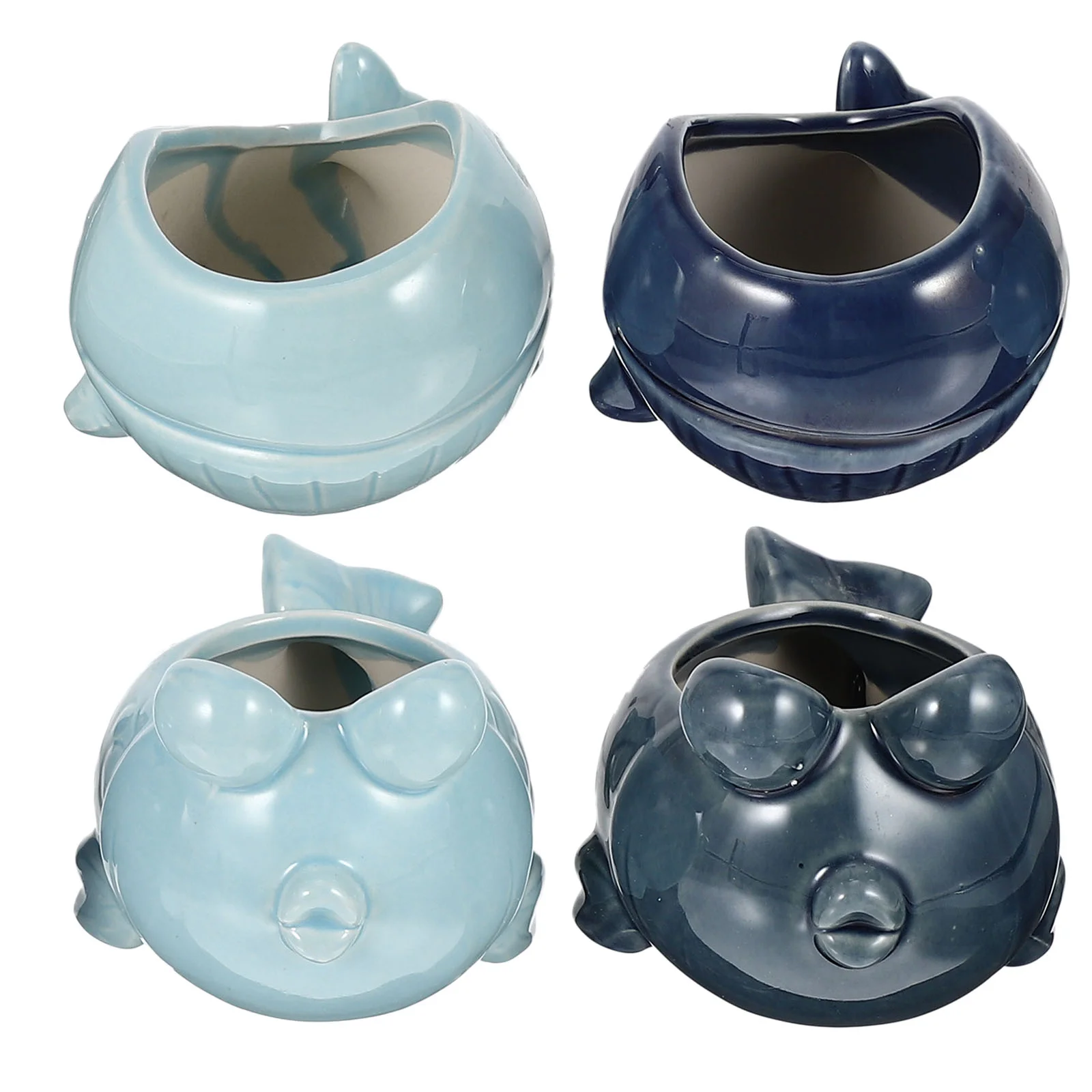 

4 Small Shaped Plants Holder Flower Pots for Bookshelf Garden Working Place Windowsill Office