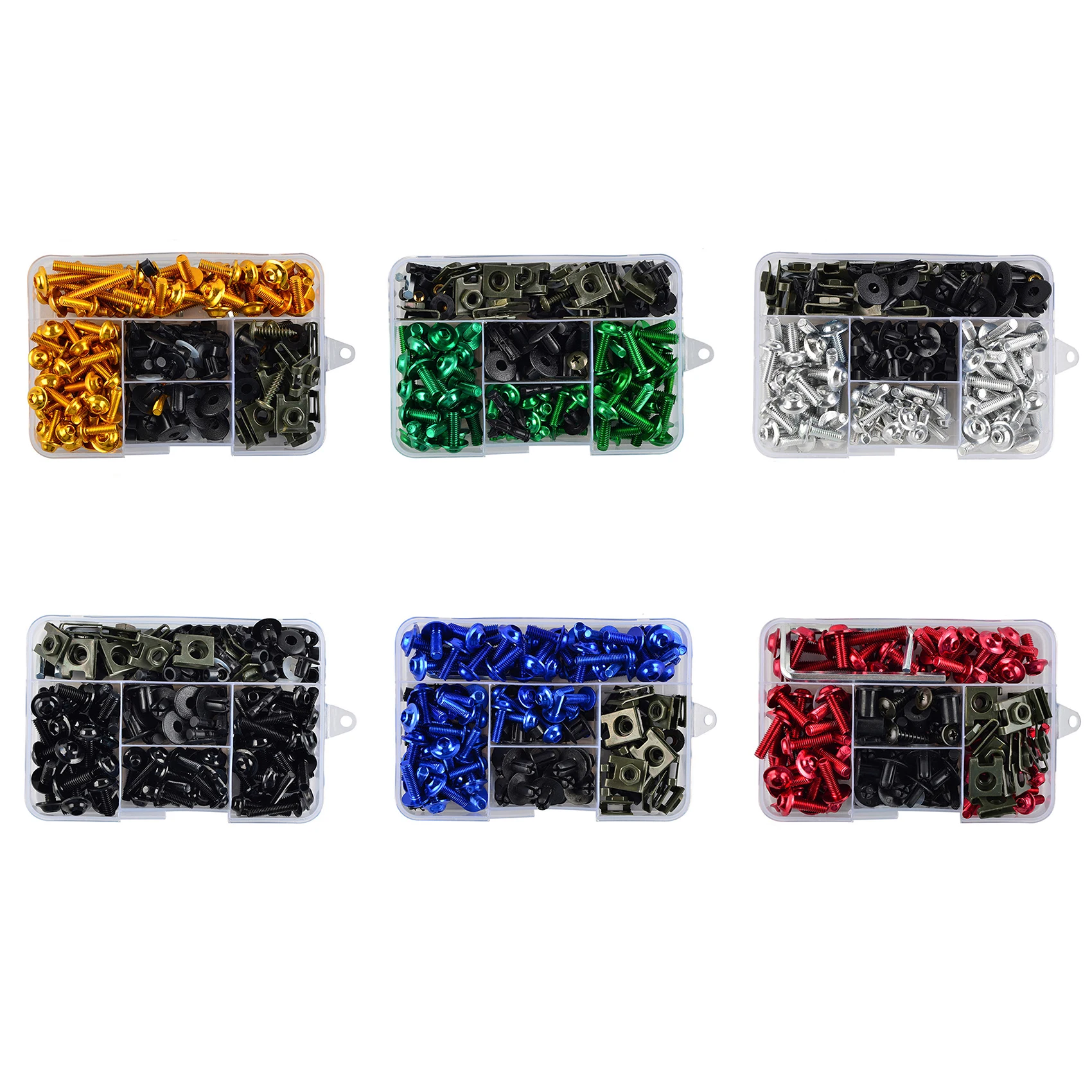 

195PCS Motorcycle Fairing Bolt Screw Nut Kit Bodywork Screws Motorcycle Universal Kit